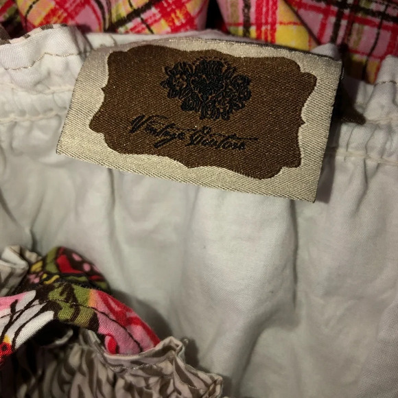 Vintage Couture Tiered apron mix print dress - Picture 3 of 3